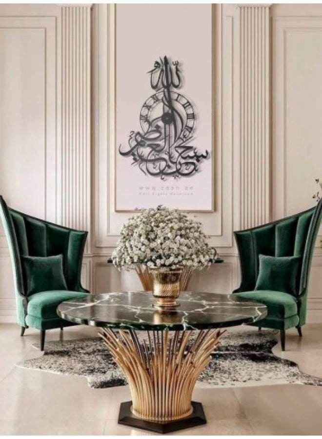 EMAAZZ LLC Modern Islamic Acrylic Wall Clock with Arabic Calligraphy Luxury Vertical Silent Wall Art Décor for Living Room Dining Area Bedroom Office and Prayer Space - Image 5